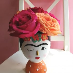 Winking Frida Coloured Pot with Gold Details